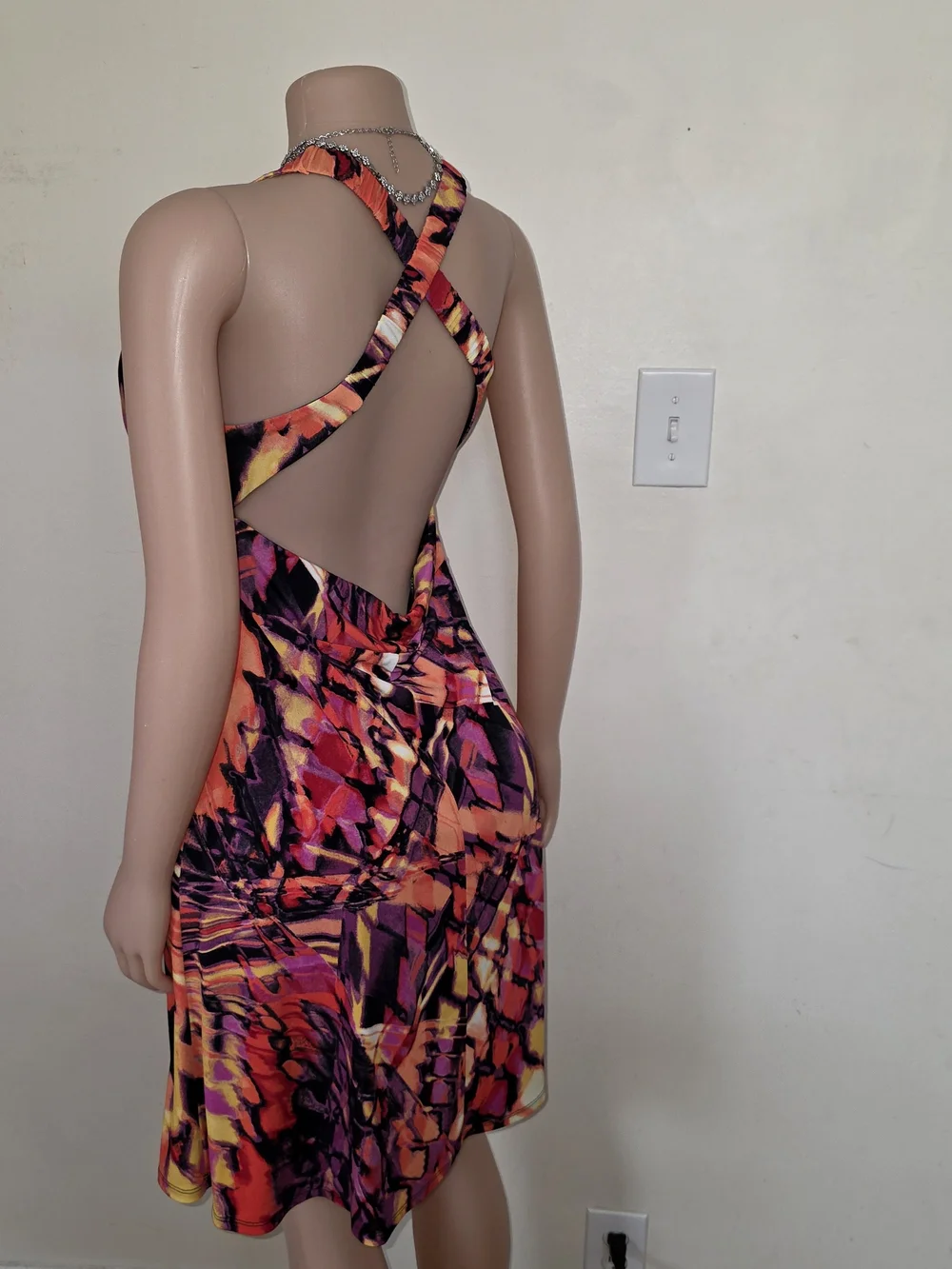 ☆Bisou Bisou Multicolor Summer Dress - Pink, Yellow, Orange, Black☆ - Picture 3 of 4